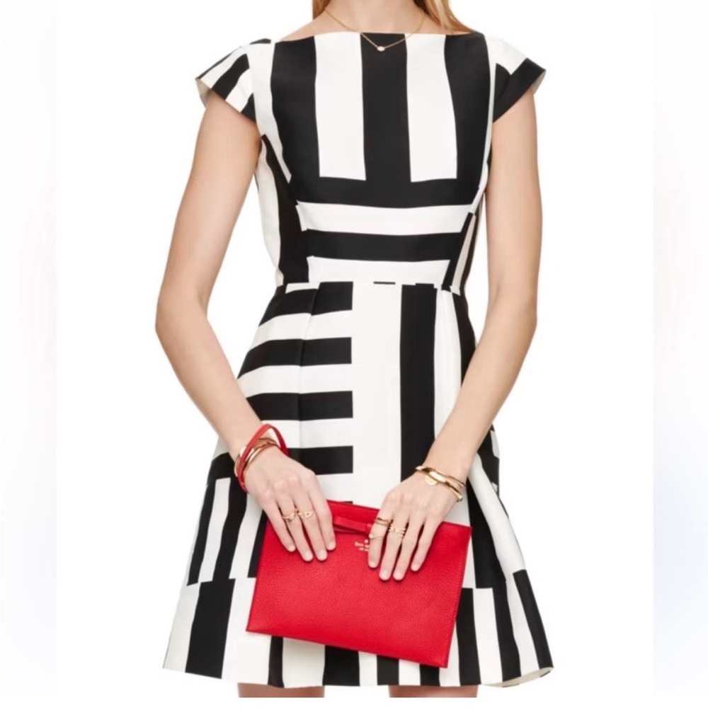Kate Spade Blk/wht bow Go Fly A Kite Dress sz 8